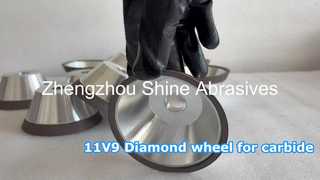 11V9 Diamond cup wheel for solid carbide tools grinding and sharpening.